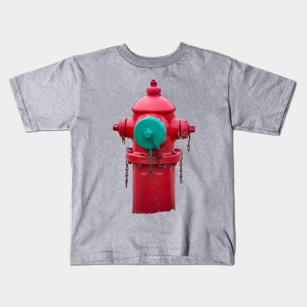 Red Traverse City Iron Works Smooth Hydrant Kids T-Shirt by Enzwell